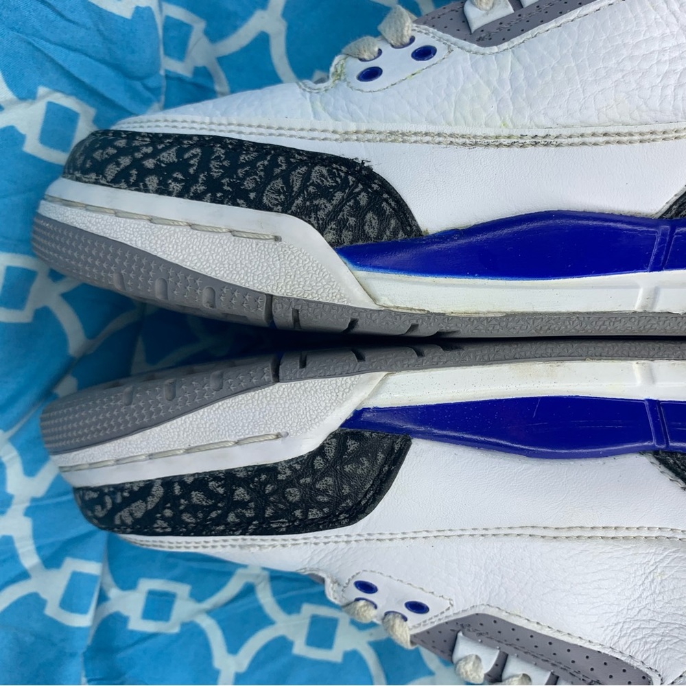 Nike Women’s size 8 Air Jordan 3 racer blue retro og Wmns cement grey sneakers - Picture 10 of 11